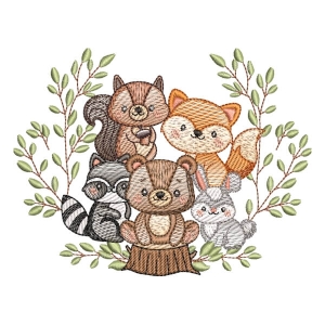 Cute Animals (Quick Stitch) Embroidery Design