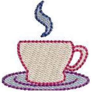 Tea cup Embroidery Design