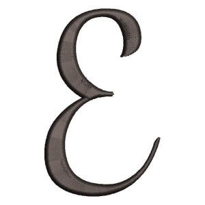 Handwritten Alphabet Letter E Embroidery Design