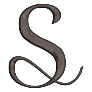 Handwritten Alphabet Letter S Embroidery Design