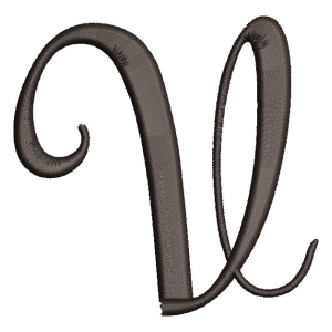 Matriz de bordado Alfabeto Manuscrito Letra V