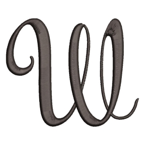 Matriz de bordado Alfabeto Manuscrito Letra W