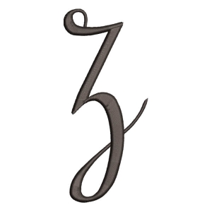 Matriz de bordado Alfabeto Manuscrito Letra Z