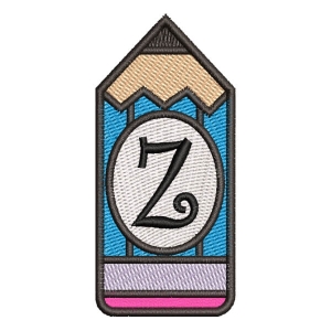 Back to School Alphabet Z Embroidery Design