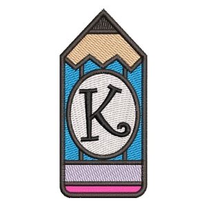 Back to School Alphabet K Embroidery Design