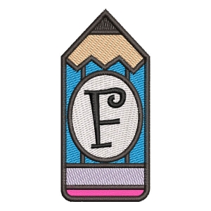 Back to School Alphabet F Embroidery Design