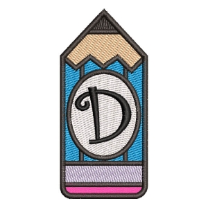 Back to School Alphabet D Embroidery Design