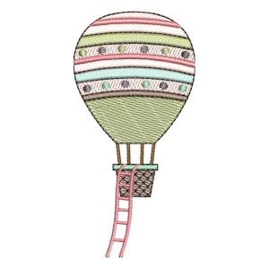 Hot Air Balloon Embroidery Design