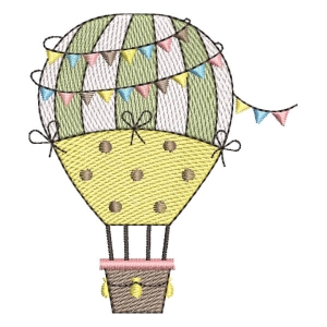 Hot Air Balloon Embroidery Design