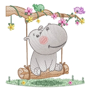 Hipoppotamus (Quick Stitch) Embroidery Design