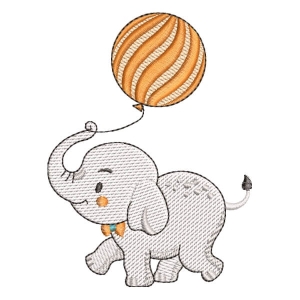 Matriz de bordado Elefante com Balão (Pontos Leves)