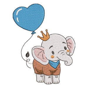 Elephant with Balloon (Quick Stitch) Embroidery Design