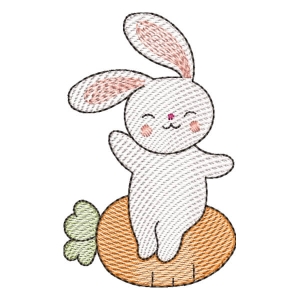 Bunny and Carrot (Quick Stitch) Embroidery Design