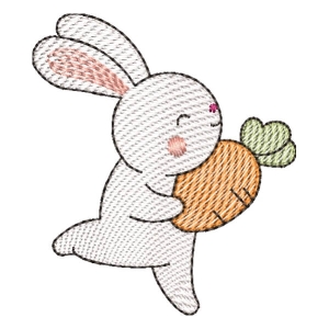 Bunny and Carrot (Quick Stitch) Embroidery Design