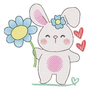 Cute Bunny (Quick Stitch) Embroidery Design