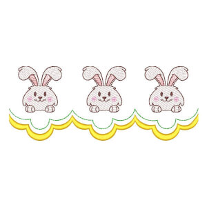 Bunny Border (Quick Stitch) Embroidery Design
