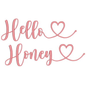Pacote de Bordados Alfabeto Hello Honey