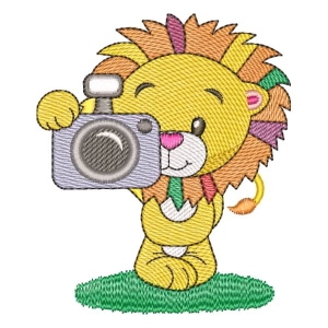 Lion Photographer (Quick Stitch) Embroidery Design