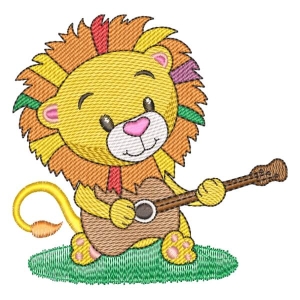 Musician Lion (Quick Stitch) Embroidery Design