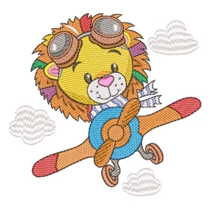 Lion Pilot (Quick Stitch) Embroidery Design