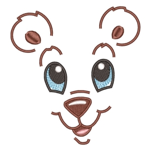 Bear Face Embroidery Design