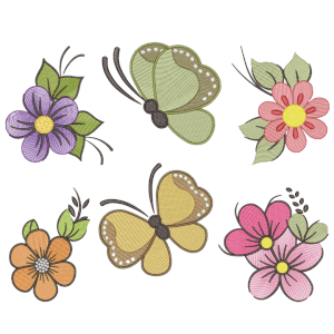 Flowers and Butterflies (Quick Stitch) Design Pack