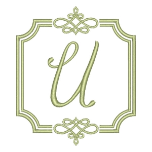 Alphabet with Frame U Embroidery Design