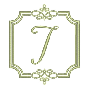 Alphabet with Frame I Embroidery Design