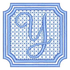 Alphabet with Frame Y Embroidery Design