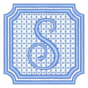 Alphabet with Frame S Embroidery Design