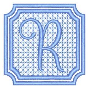 Alphabet with Frame R Embroidery Design