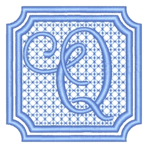 Alphabet with Frame Q Embroidery Design