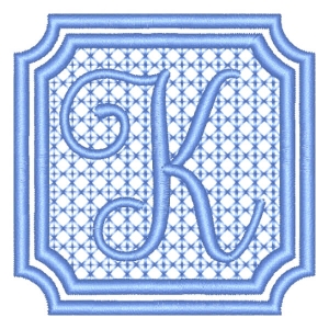Alphabet with Frame K Embroidery Design