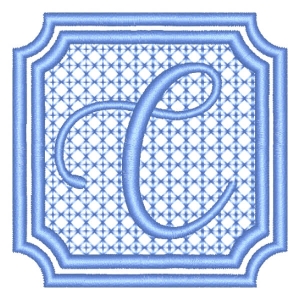 Alphabet with Frame C Embroidery Design