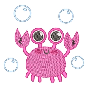 Cute Crab Embroidery Design