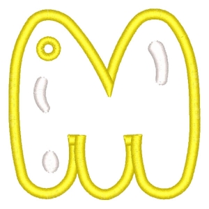 Matriz de bordado Alfabeto Chaveiro Letra M (Aplique)
