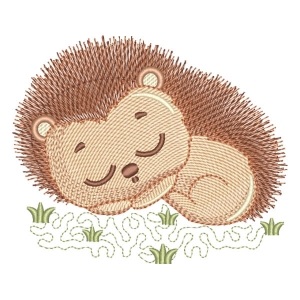 Sleeping Hedgehog (Quick Stitch) Embroidery Design
