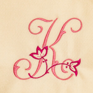 Floral monogram Embroidery Design