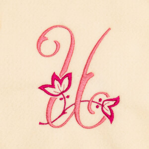Floral monogram Embroidery Design