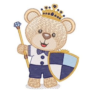 Bear with Shield (Quick Stitch) Embroidery Design