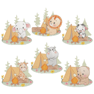 Animals Camping (Quick Stitch) Design Pack