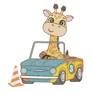 Driver Giraffe (Quick Stitch) Embroidery Design