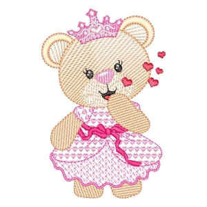 Princess Bear (Quick Stitch) Embroidery Design