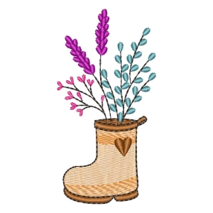 Boot with Flowers (Quick Stitch) Embroidery Design