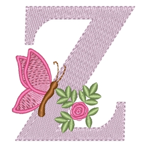 Floral Alphabet Letter Z Embroidery Design
