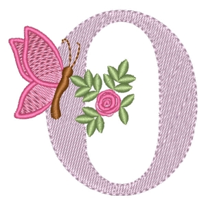 Floral Alphabet Letter O Embroidery Design