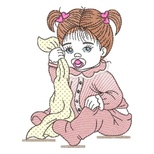 Girl with Diaper (Quick Stitch) Embroidery Design