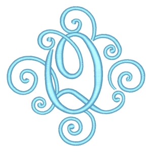Monogram Q Embroidery Design