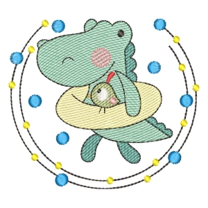 Aligator in Frame (Quick Stitch) Embroidery Design