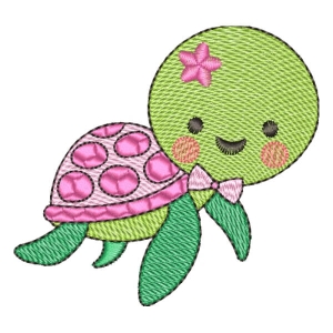Cute Turtle (Quick Stitch) Embroidery Design